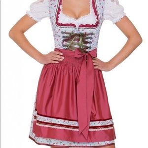 German Mini dirndl 2pcs. Yuna blue pink 50 cm 40